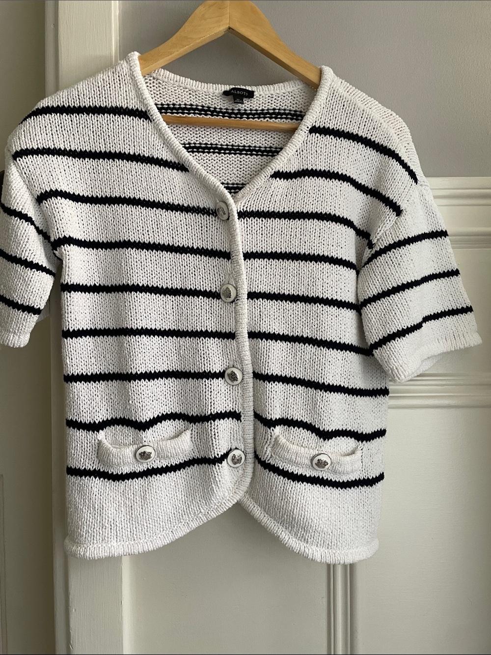 Classic striped Talbots cardigan tee-XS/S
